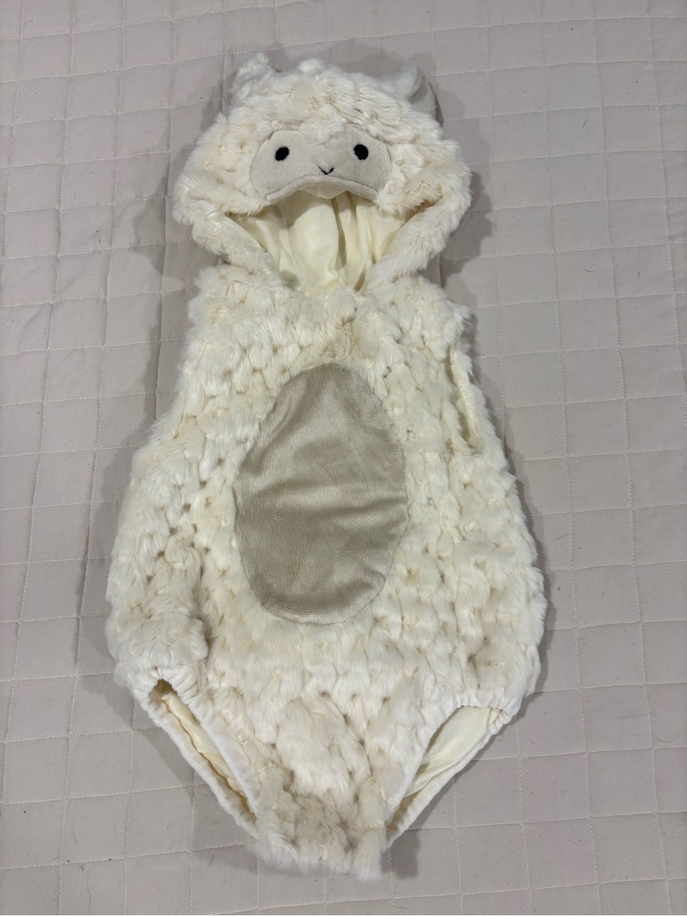 Pottery Barn Kids Baby Lamb Costume Fuzzy Sherpa Faux Fur Farm Halloween 12-24M
